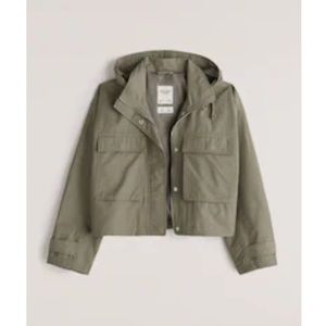 Abercrombie & Fitch cropped green utility jacket size XL